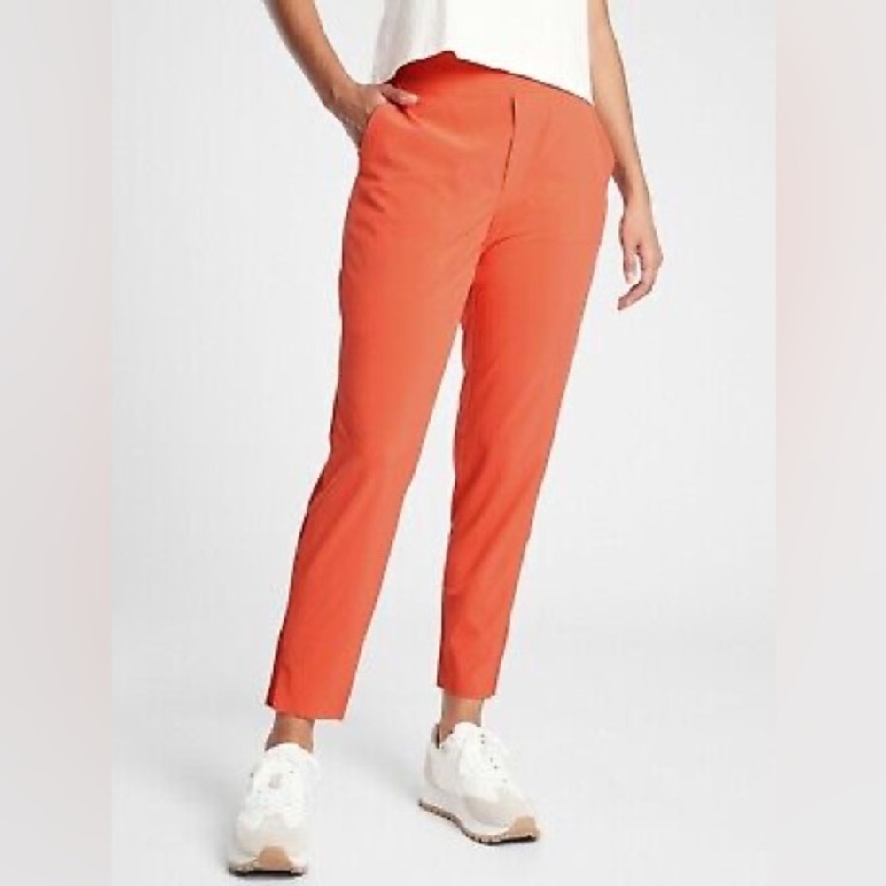 Athleta Brooklyn Ankle Pants in Deep Coral Orange size 6
